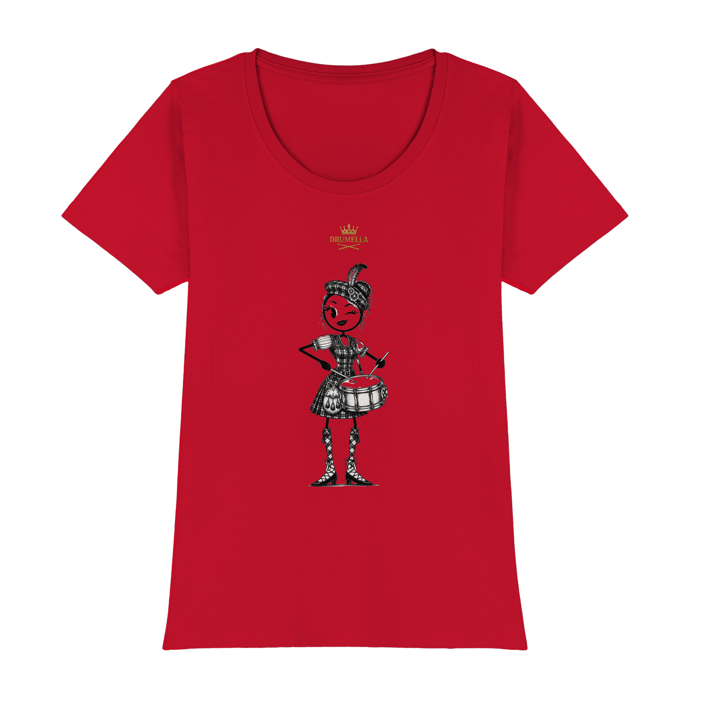 Drumella Rundhals-T-Shirt – „Scottish Drum Girl“ - Womens Premium Classic T-Shirt