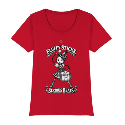 Drumella Tenor-Drummer T‑Shirt „Fluffy Sticks. Serious Beats.“ - Womens Premium Classic T-Shirt