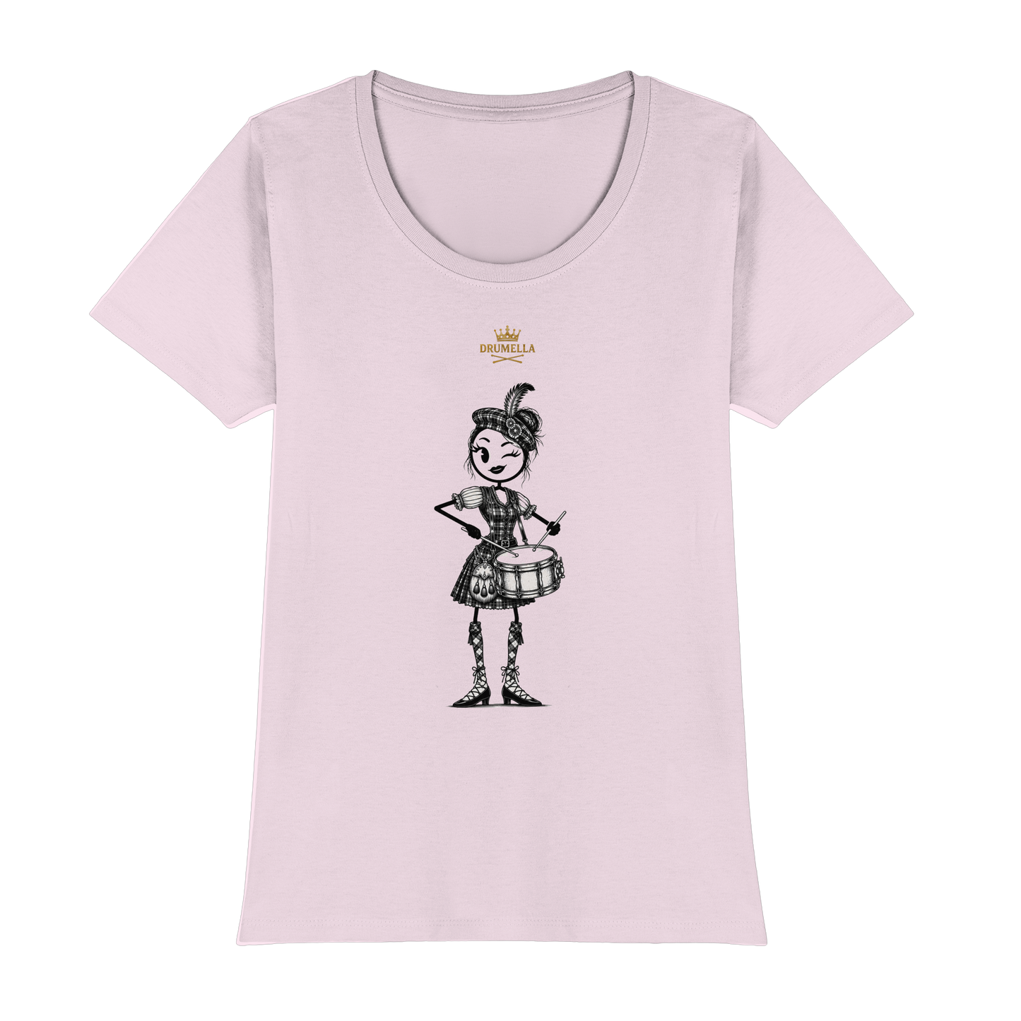 Drumella Rundhals-T-Shirt – „Scottish Drum Girl“ - Womens Premium Classic T-Shirt