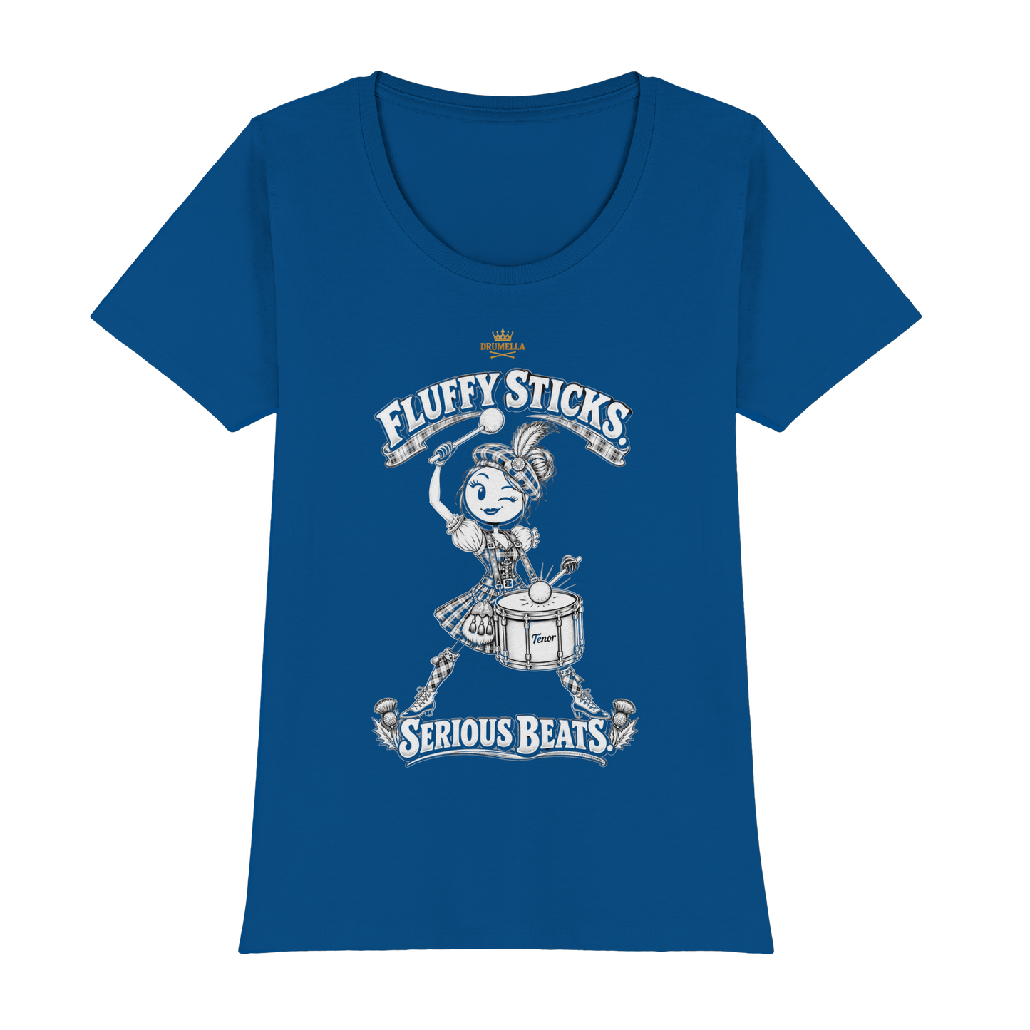 Drumella Tenor-Drummer T‑Shirt „Fluffy Sticks. Serious Beats.“ - Womens Premium Classic T-Shirt