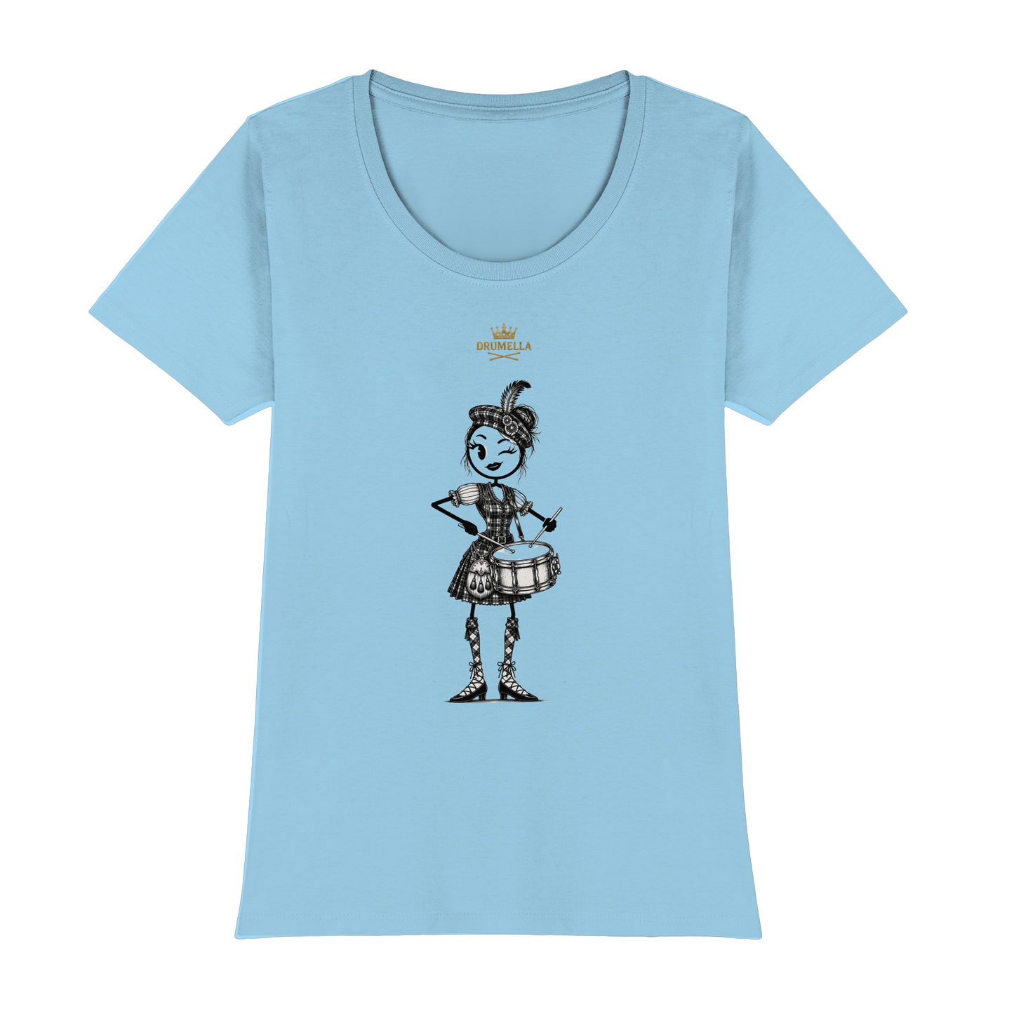 Drumella Rundhals-T-Shirt – „Scottish Drum Girl“ - Womens Premium Classic T-Shirt