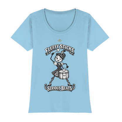 Drumella Tenor-Drummer T‑Shirt „Fluffy Sticks. Serious Beats.“ - Womens Premium Classic T-Shirt