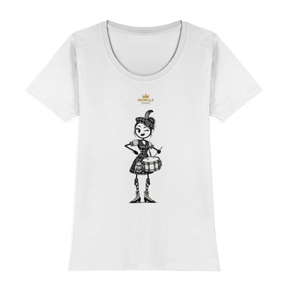 Drumella Rundhals-T-Shirt – „Scottish Drum Girl“ - Womens Premium Classic T-Shirt