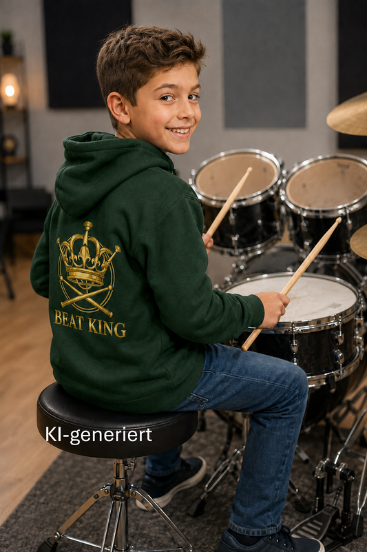 Drumella Kinderhoodie – Beat King - Kids Organic Hoodie